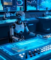  机器人操控科技设备场景4635#竖屏 	 