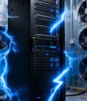  机房中通电运行的服务器2566#竖屏 	 