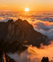  黄山云海日出自然风光(1)7402#竖屏 	 