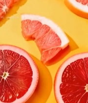  黄色背景红心柚切片4238#竖屏 	 