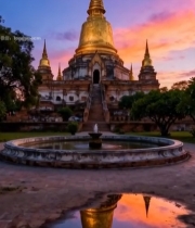  黄昏下的古老佛塔景观5343#竖屏 	 