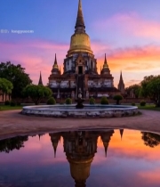  黄昏下的泰国佛塔景观7624#竖屏 	 