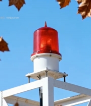  户外红色警示灯特写6428#竖屏 	 