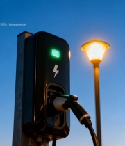  户外傍晚充电桩特写993#竖屏 	 