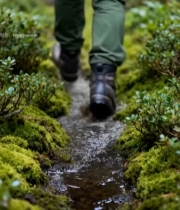  人在林间小道徒步的素材316#竖屏 	 