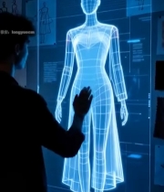  人物触摸虚拟人体模型画面5938#竖屏 	 