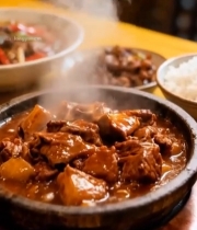  热气腾腾的中式菜肴美食2692#竖屏 	 