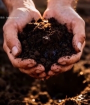  人手捧土壤特写素材1802#竖屏 	 