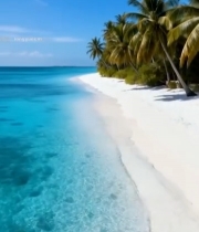  热带海滩海景自然风光6885#竖屏 	 