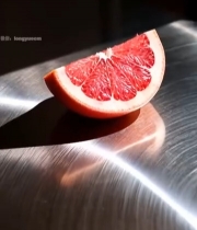  切片红心柚特写(1)3834#竖屏 	 