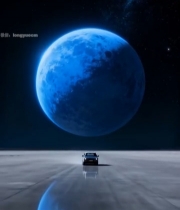  汽车与蓝色星球的科幻场景799#竖屏 	 