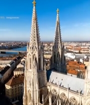  欧洲教堂建筑俯瞰6296#竖屏 	 