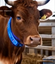  佩戴智能项圈的牛特写639#竖屏 	 