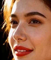  女性特写微笑画面素材6387#竖屏 	 