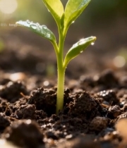  嫩芽破土生长微距素材710#竖屏 	 