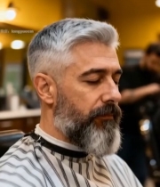  男士在理发店理发(2)7622#竖屏 	 