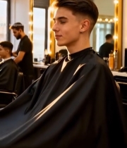  男士在理发店理发(1)7315#竖屏 	 