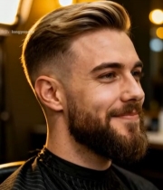  男士理发店时尚发型特写4266#竖屏 	 