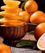  木碗中堆叠的橘子切片素材3735#竖屏 	 