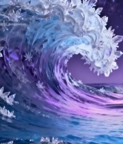  梦幻水晶海浪星空背景素材(2)6628#竖屏 	 