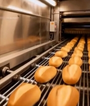  面包在传送带上烤制2494#竖屏 	 