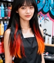  美发店染发造型女性特写3628#竖屏 	 