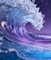  梦幻水晶海浪星空背景素材373#竖屏 	 