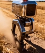  麦田中行走的机器人7714#竖屏 	 