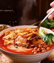  螺蛳粉特写画面6509#竖屏 	 