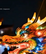  龙形花灯特写2985#竖屏 	 