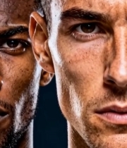  两位男士面部特写2667#竖屏 	 