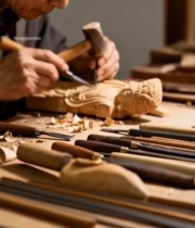  老匠人专注木雕创作(1)7265#竖屏 	 