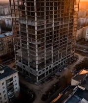  烂尾高楼航拍全景4353#竖屏 	 