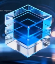  蓝色透明立方体渲染素材(2)3957#竖屏 	 
