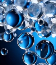  蓝色透明气泡渲染画面942#竖屏 	 