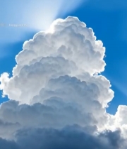  蓝天白云阳光照射大朵云彩5543#竖屏 	 