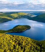  空中俯瞰山水自然风光2941#竖屏 	 