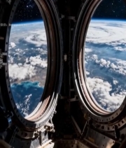  空间站内俯瞰地球景象4704#竖屏 	 