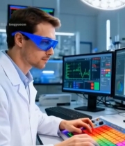  科研人员实验室操作仪器(1)7903#竖屏 	 