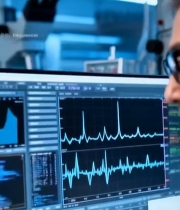  科研人员实验室操作电脑画面2495#竖屏 	 