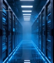  科技感服务器机房内部332#竖屏 	 