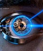  科技感机械电子眼特写5067#竖屏 	 