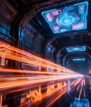  科技感隧道穿梭场景5207#竖屏 	 