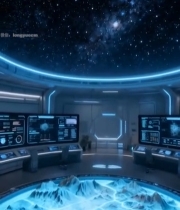  科幻风格未来控制室场景1852#竖屏 	 