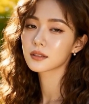  卷发女性户外特写6430#竖屏 	 