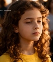  卷发女孩户外特写3240#竖屏 	 