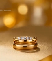  金钻戒指特写素材968#竖屏 	 