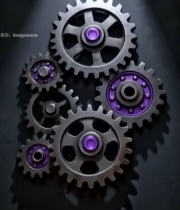  金属齿轮特写素材4573#竖屏 	 
