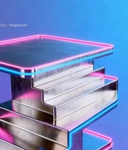  金属台阶霓虹灯光素材4126#竖屏 	 