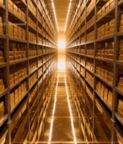  金库内大量金条存储场景5252#竖屏 	 